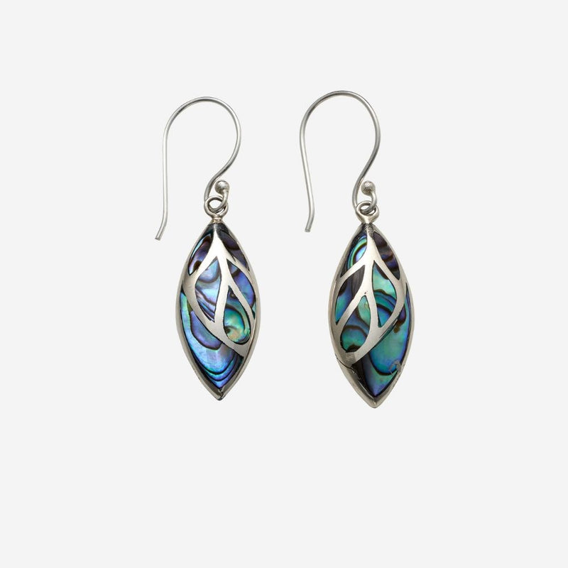 Earrings - Silver Fern & Paua Shell