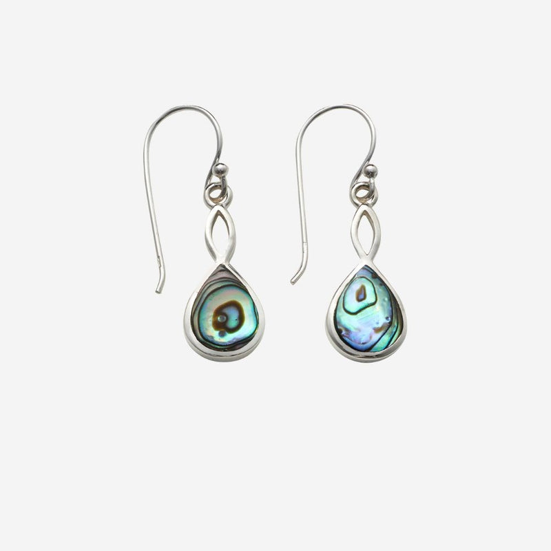 Earrings - Paua Shell Pikorua Twist