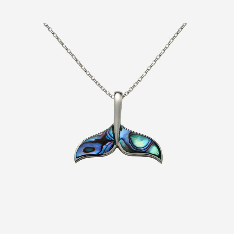 Pendant - Paua Shell Whales Tail - Large