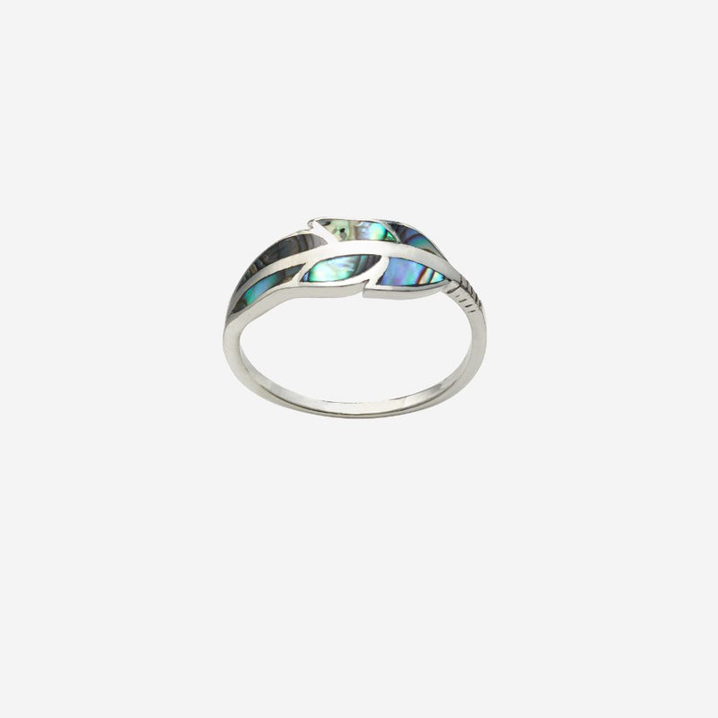 Ring - Paua Shell Silver Fern