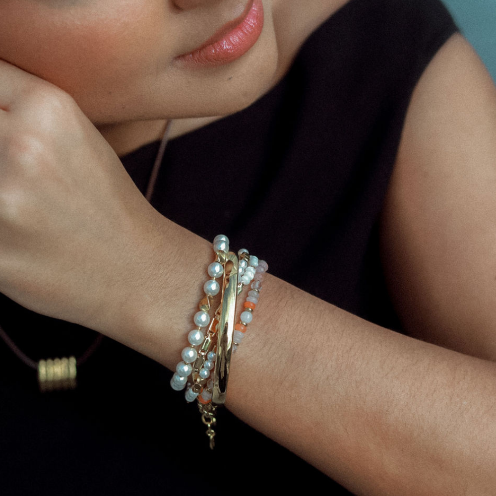 Bracelet - Pearl with Swirl Bead