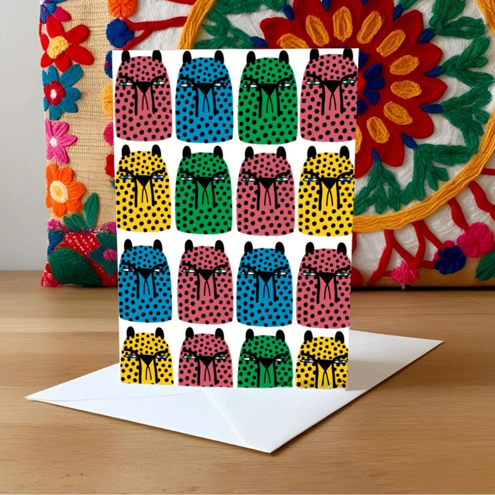 Card - Cheetah Heads