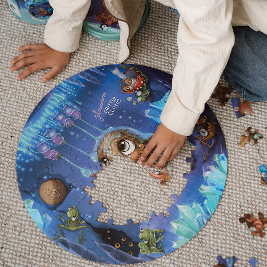 Puzzle - Glowworm Glitter Critter - Round - 100 piece