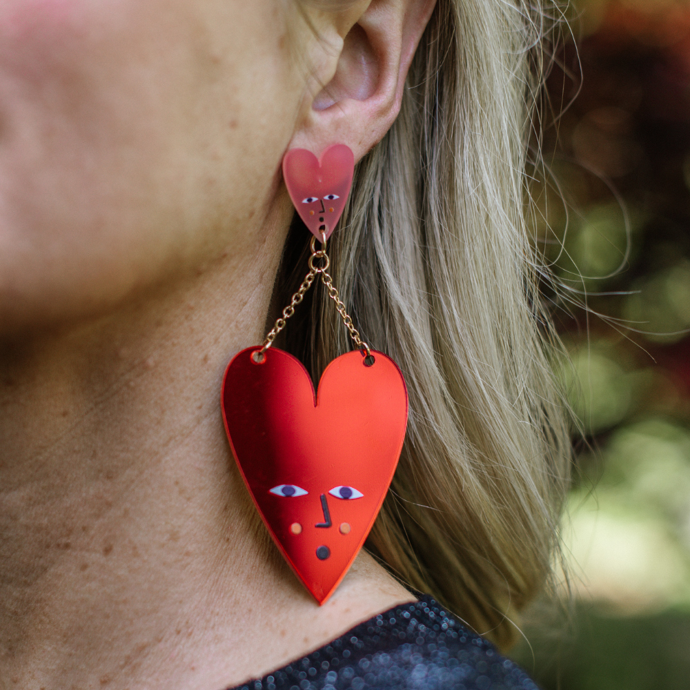 Earrings - Heart Drops