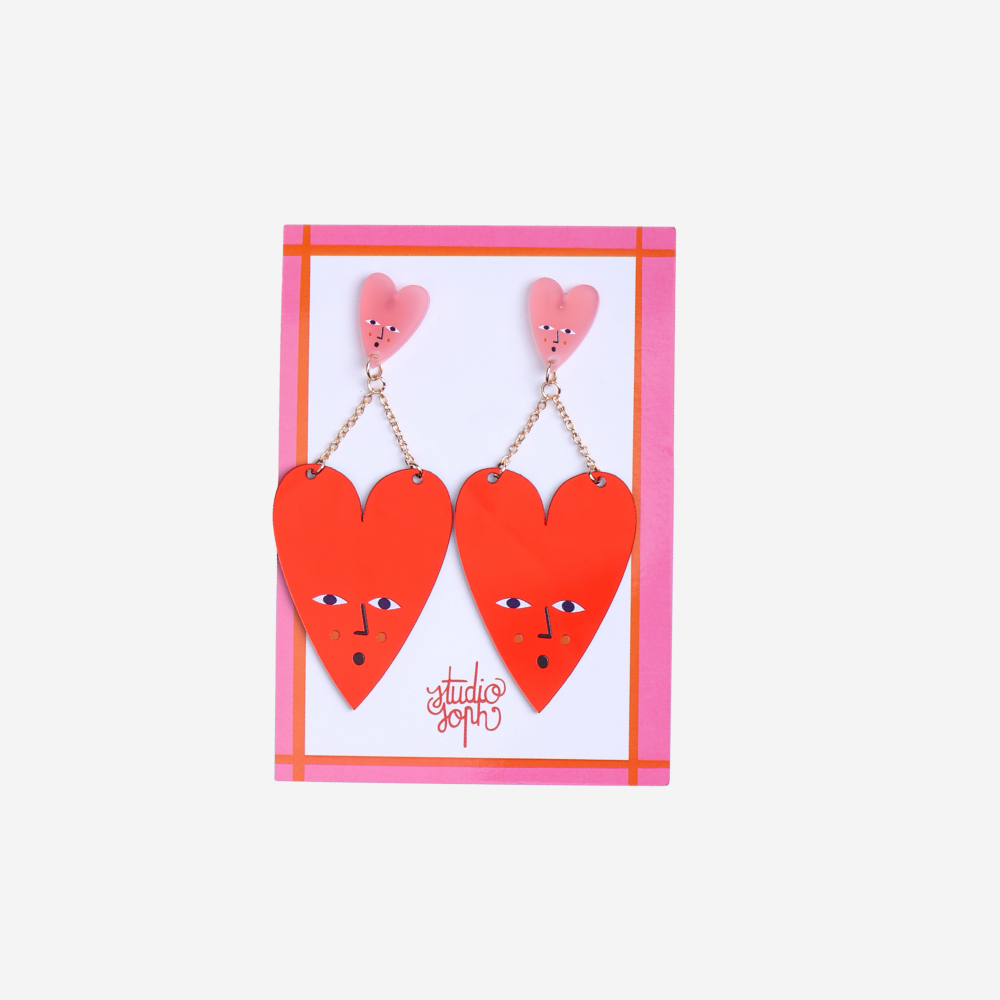 Earrings - Heart Drops