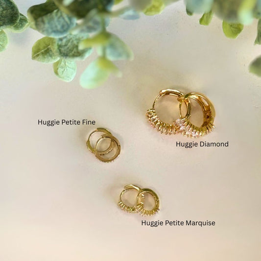 Earrings - Huggies Sleeper Petite - Marquise