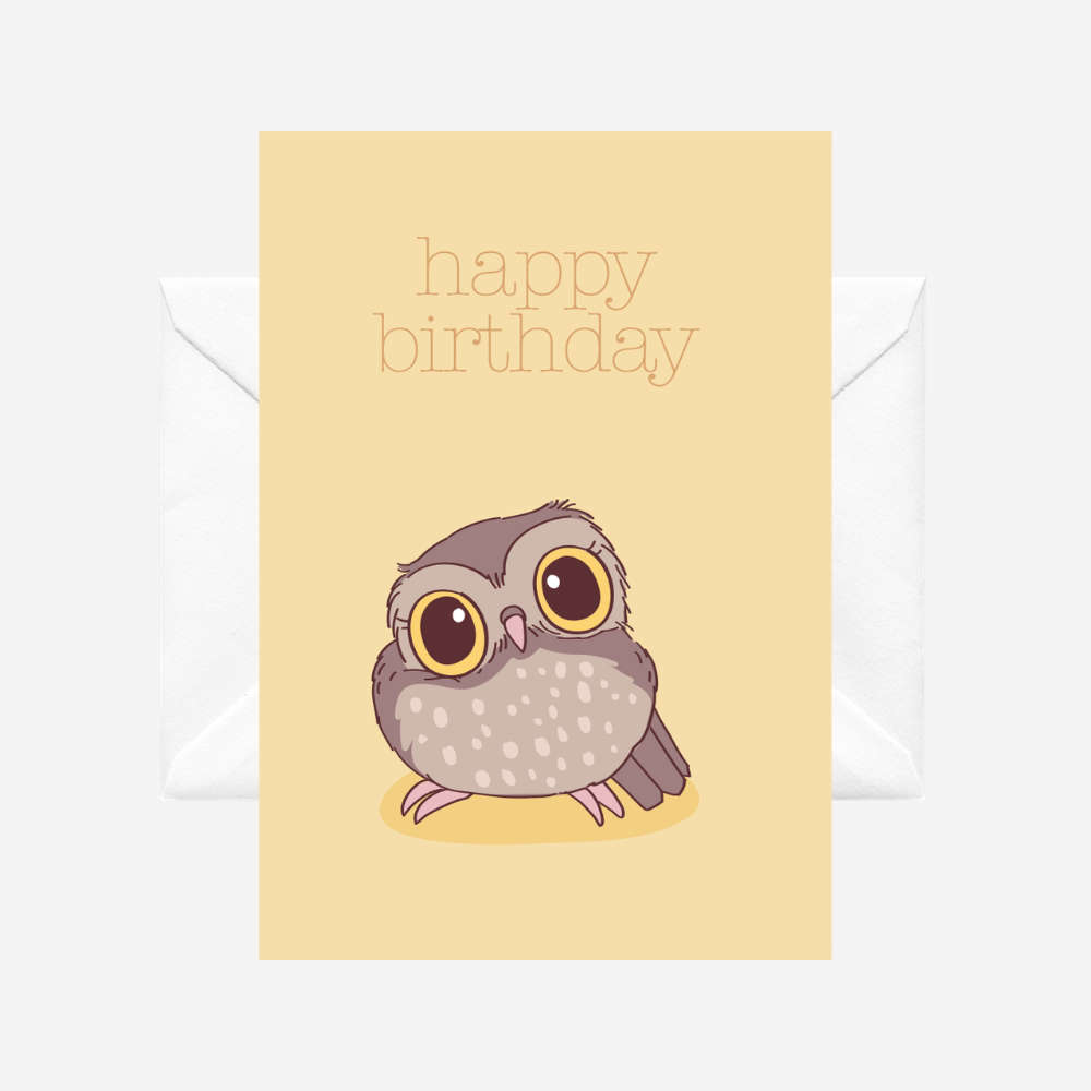 Card - Ruru Morepork Happy Birthday