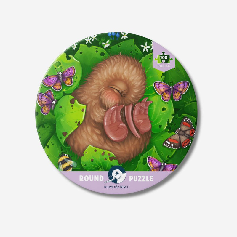 Puzzle - Kiwi Chick Nap - Round - 100 piece