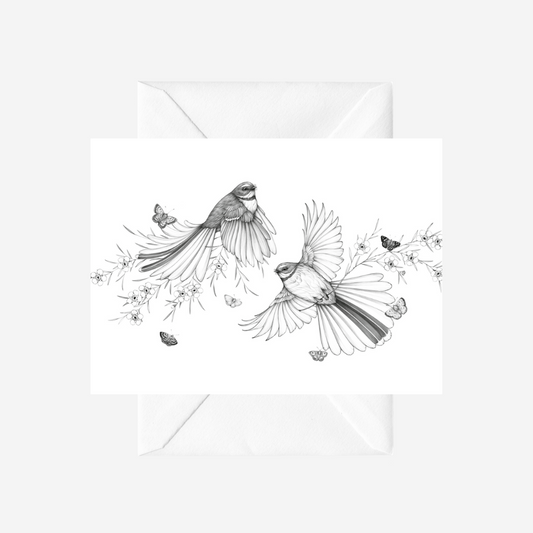 Card - Come Fly With Me - Pīwaiwaka/Fantail