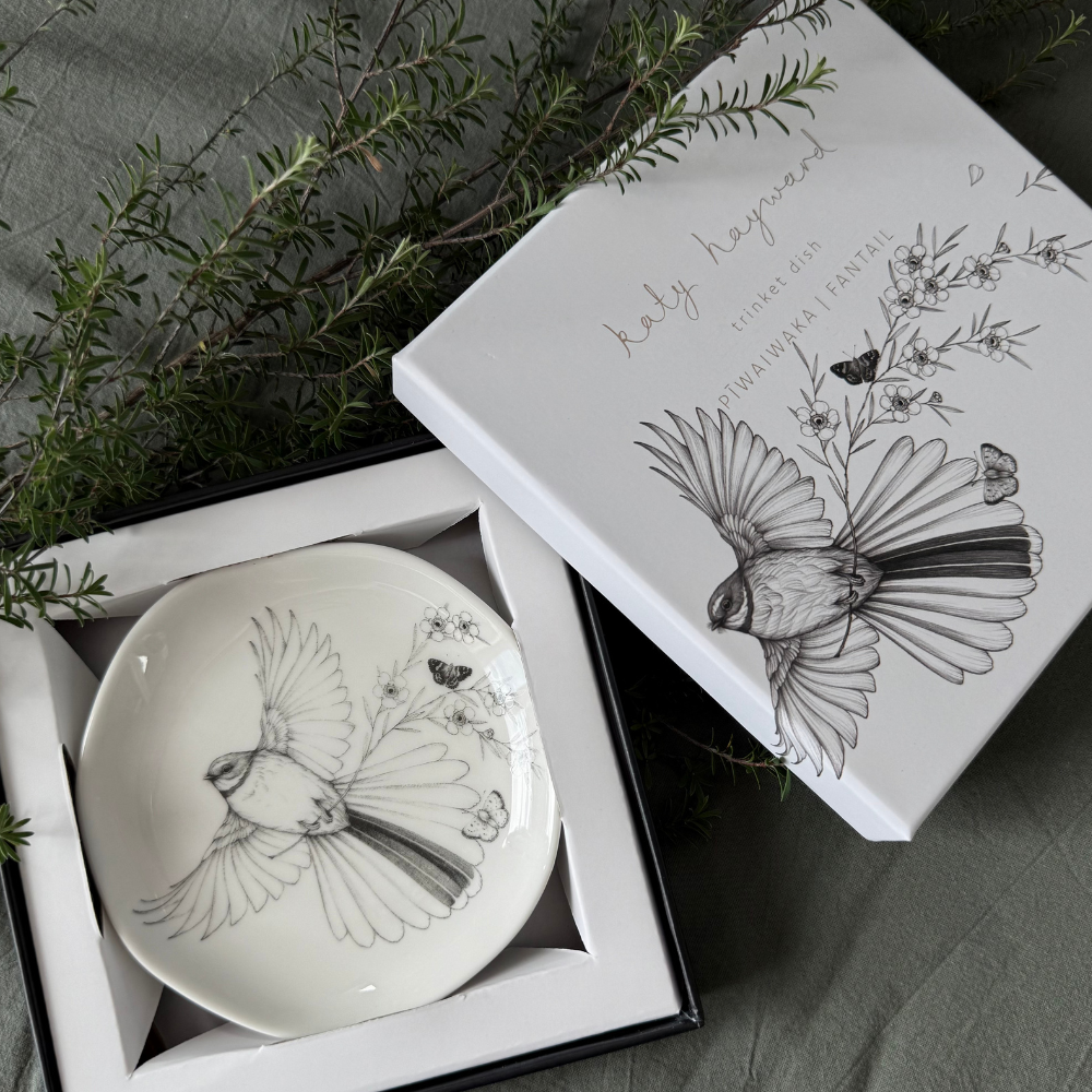 Trinket Dish - Come Fly With Me - Piwaiwaka/Fantail