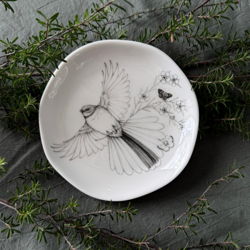 Trinket Dish - Come Fly With Me - Piwaiwaka/Fantail