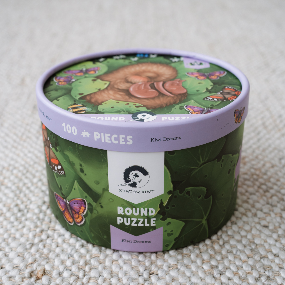 Puzzle - Kiwi Chick Nap - Round - 100 piece
