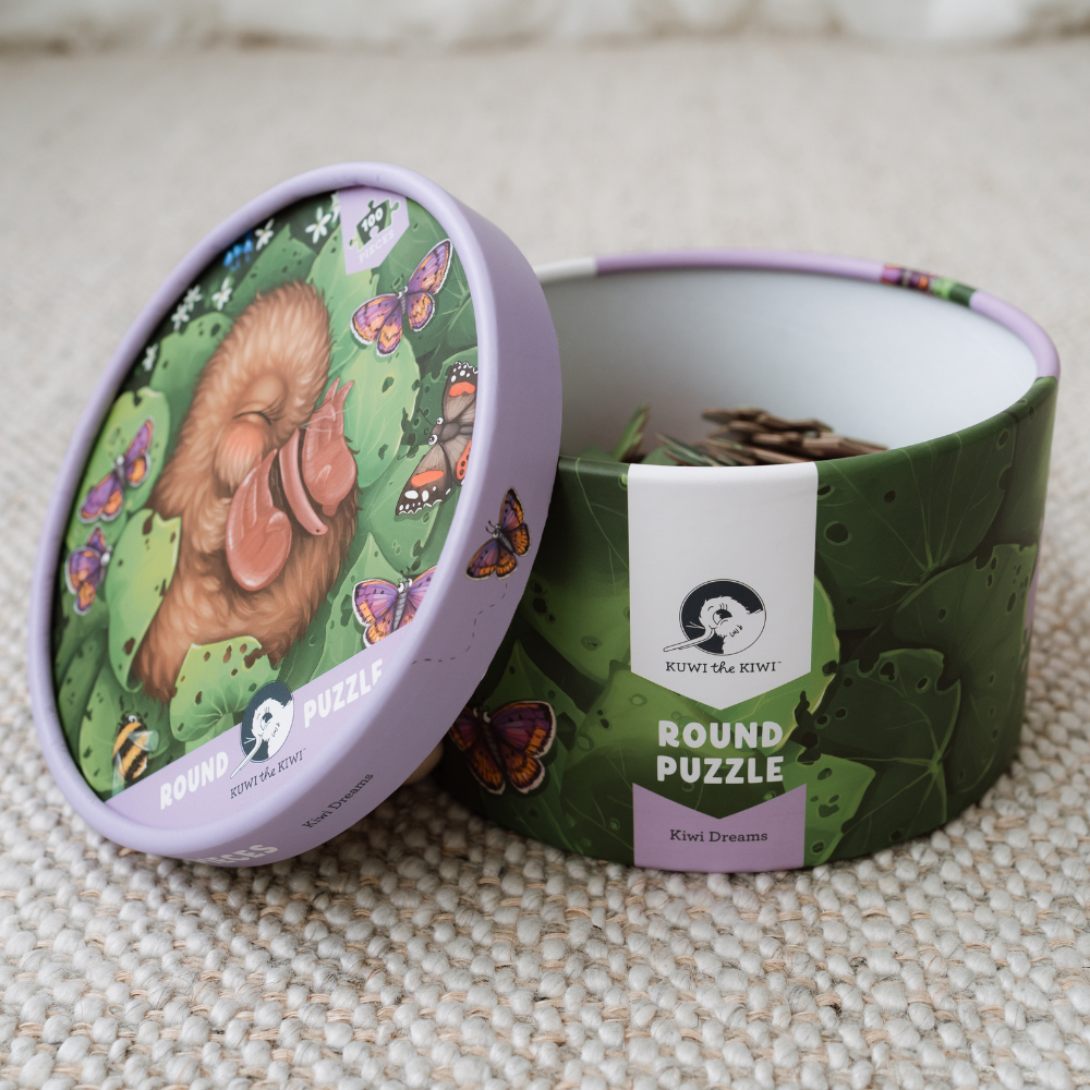 Puzzle - Kiwi Chick Nap - Round - 100 piece