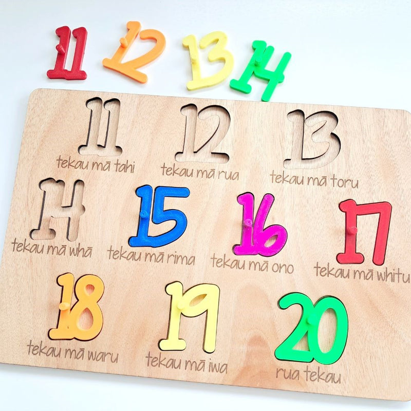 Puzzle - Numbers 11-20 in Māori - Brights