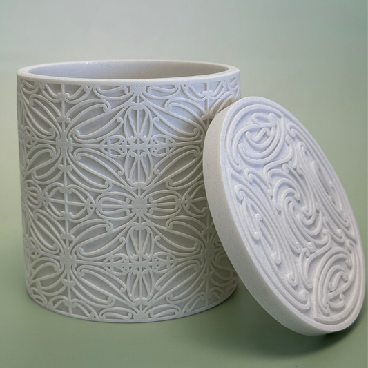 Large Engraved Storage Jar