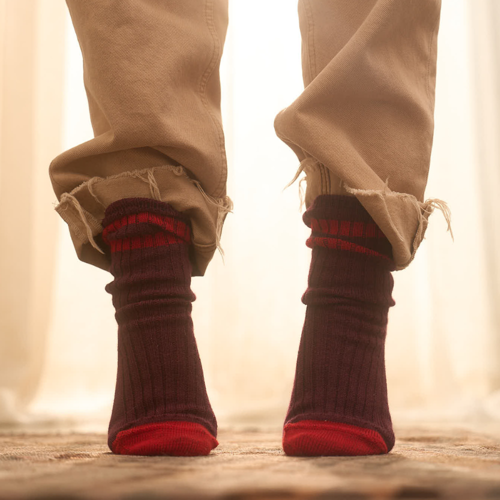 Merino Socks - The Matakana Rib with Stripe