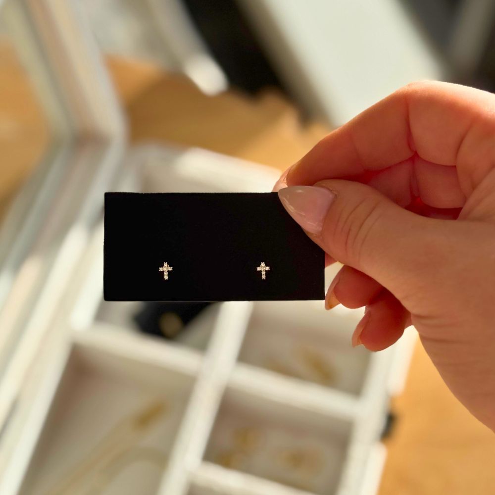 Earrings - Tiny Cross Stud