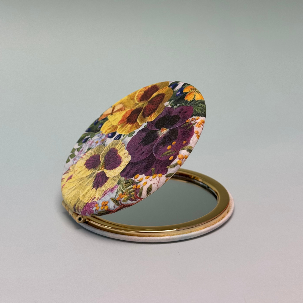 Pocket Mirror - Pansies