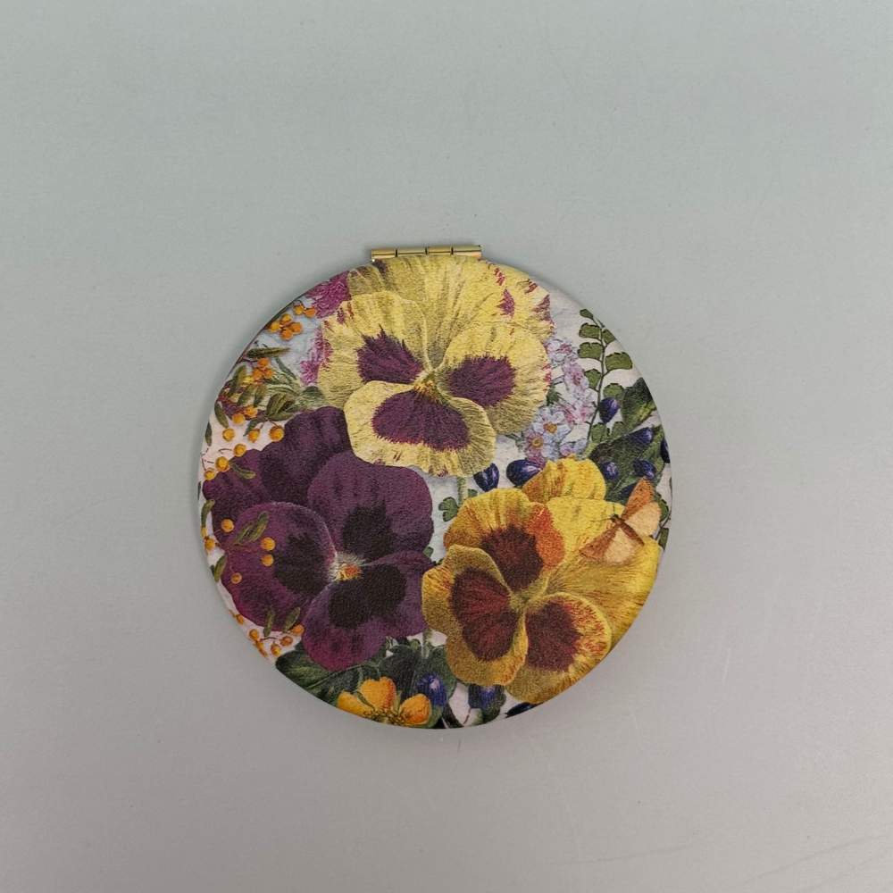 Pocket Mirror - Pansies
