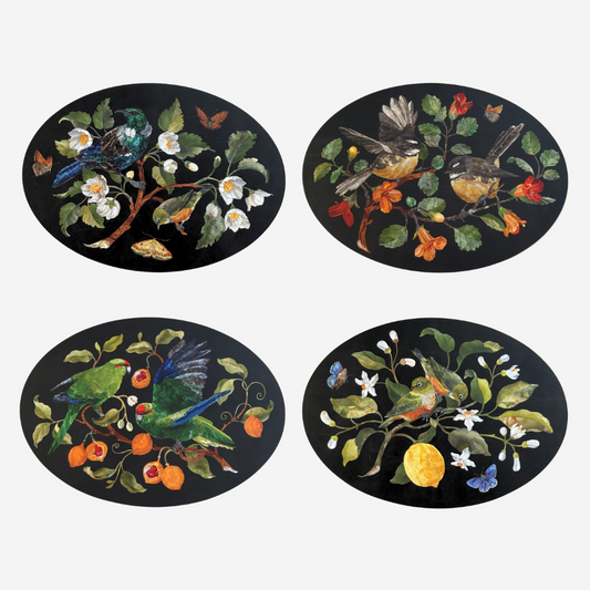 Oval Placemat - Set Of 4 -  NZ Birds