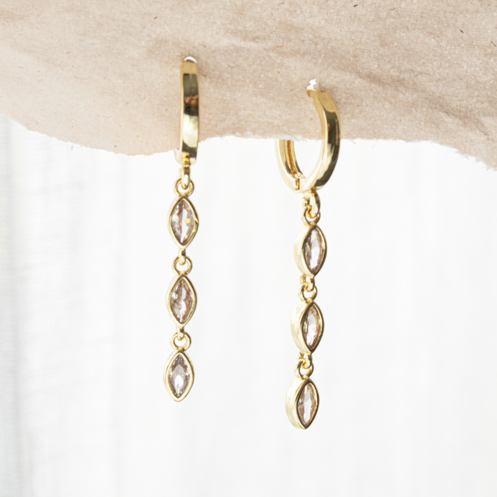 Earrings - Marquise Triple Drop