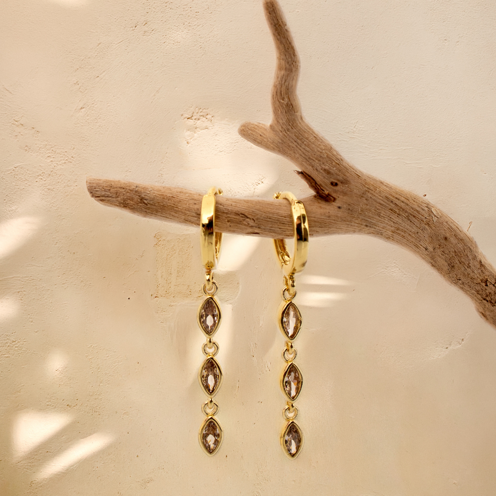 Earrings - Marquise Triple Drop