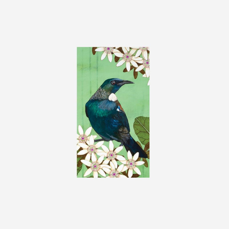 Kathryn Furniss - Luggage Tag - Tui in the Sky Flowers