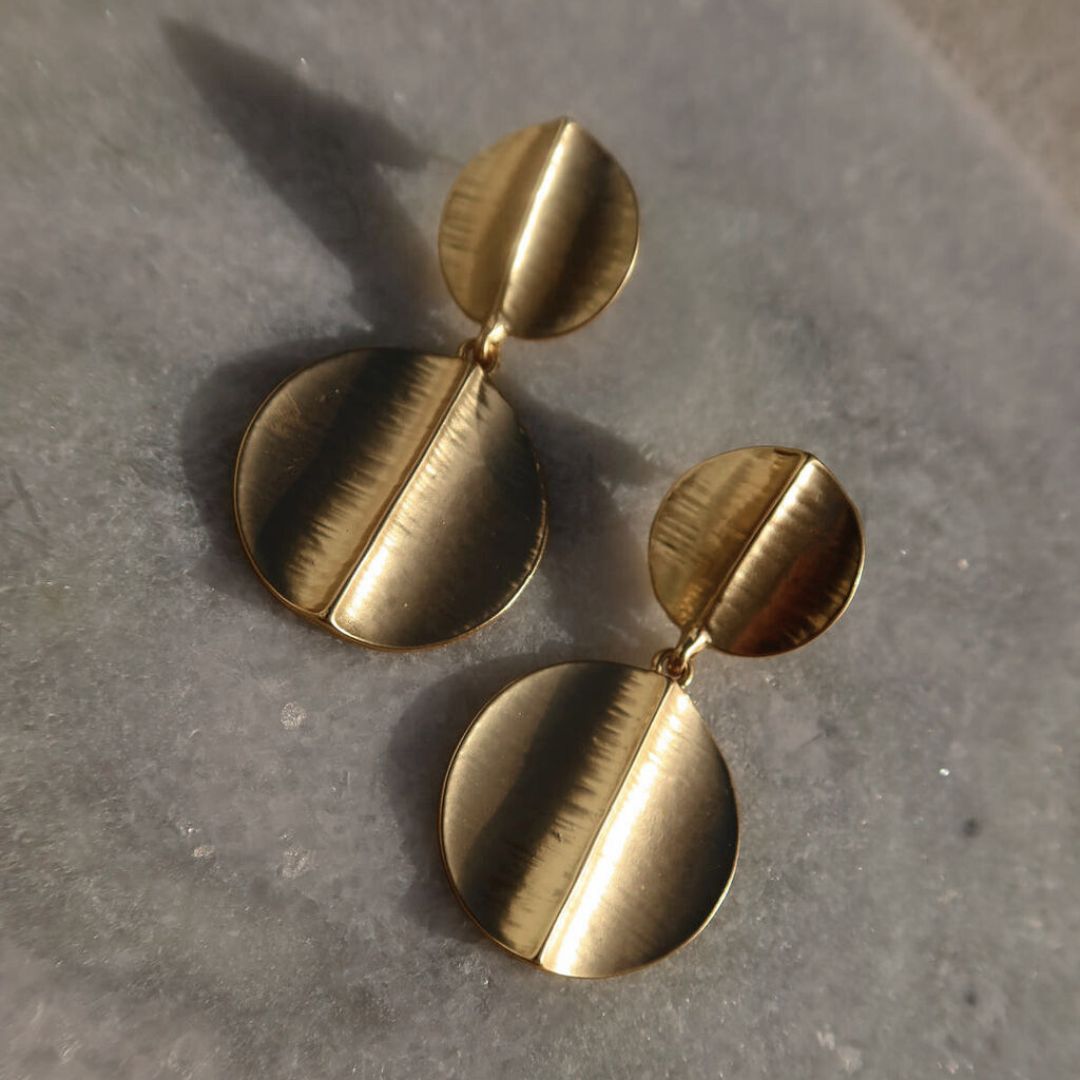 Earrings - Textured Disk