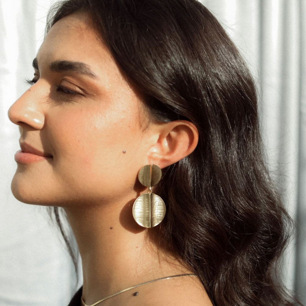 Earrings - Textured Disk