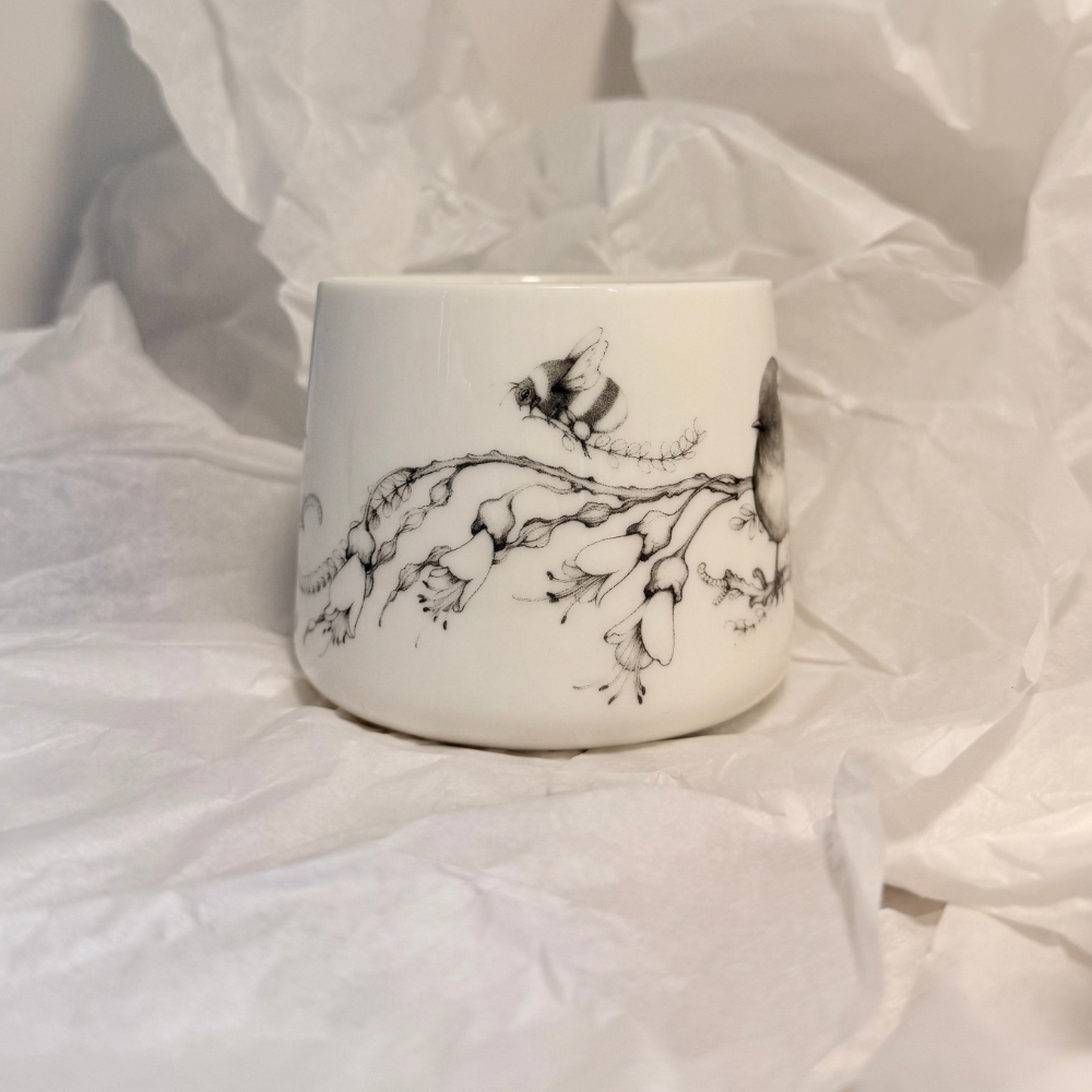 Cup - So This is Love -  Miromiro/Tomtit & Kowhai