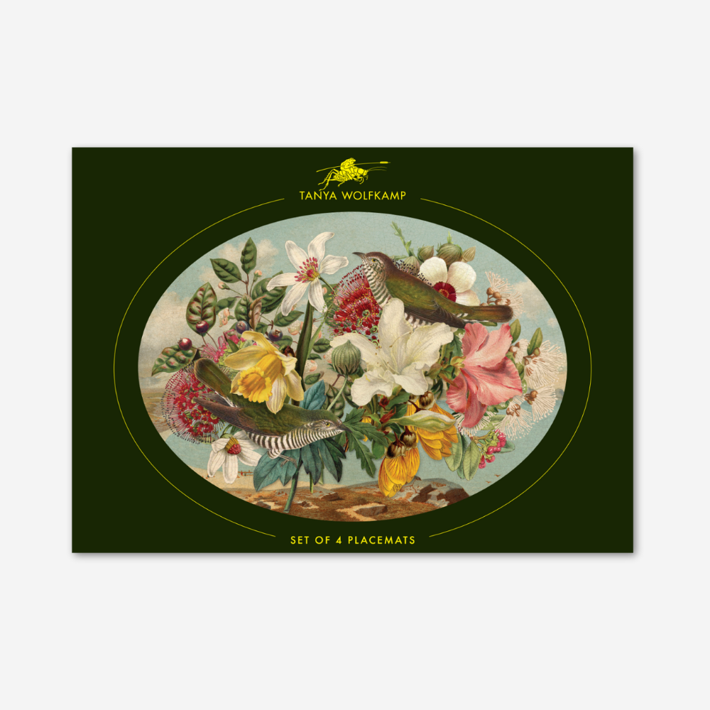 Oval Placemat - Set Of 4 - Vintage Birds