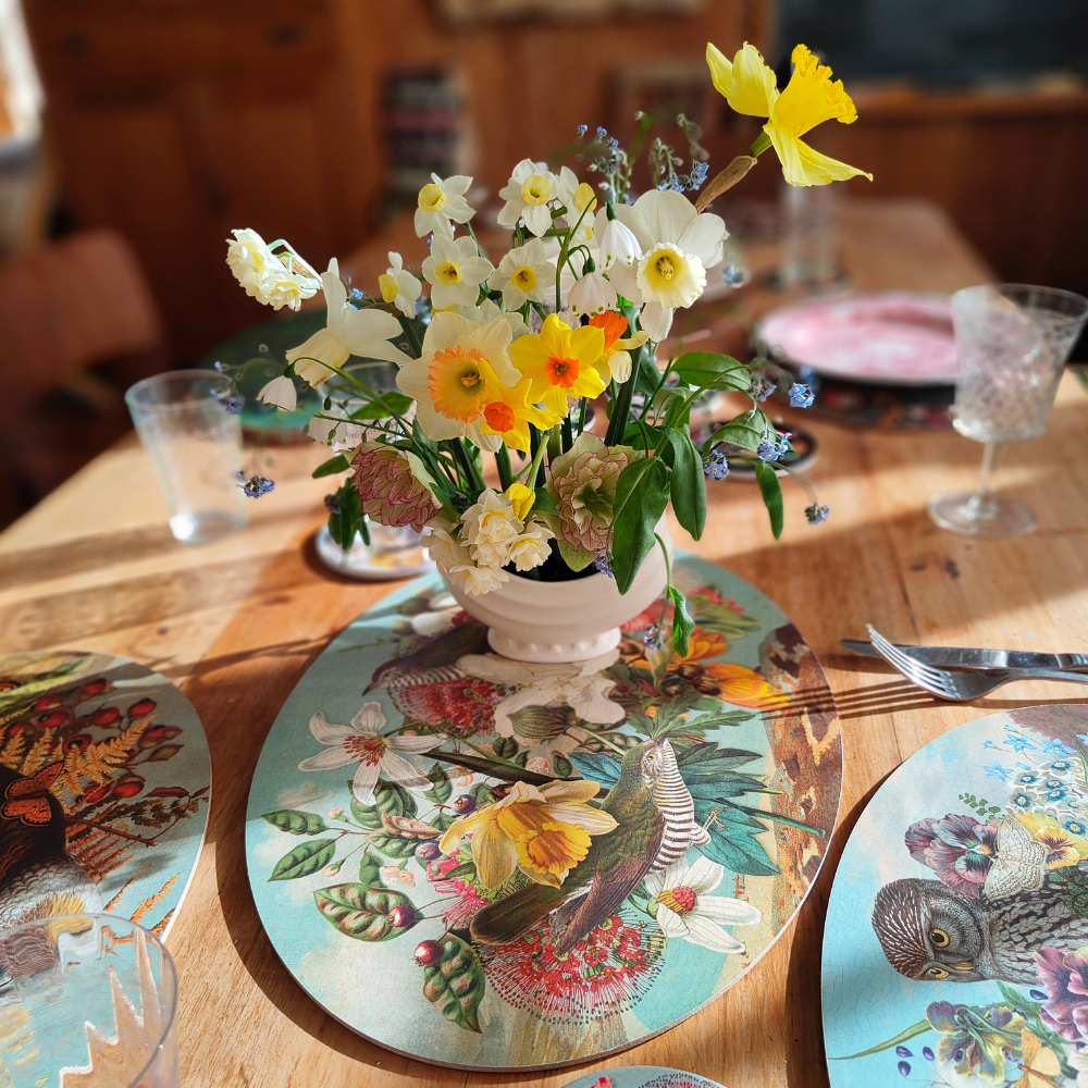 Oval Placemat - Set Of 4 - Vintage Birds