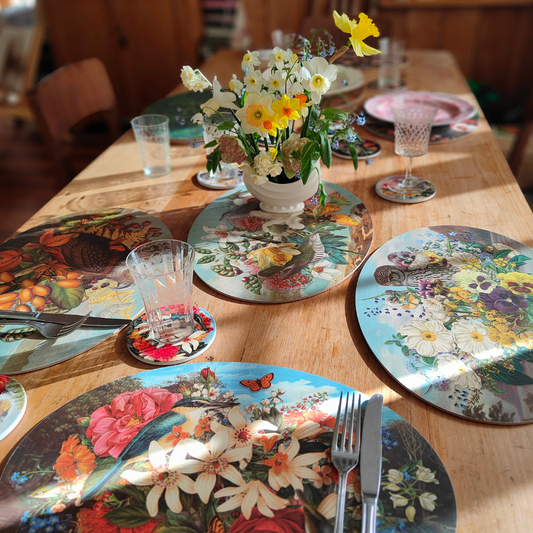 Oval Placemat - Set Of 4 - Vintage Birds