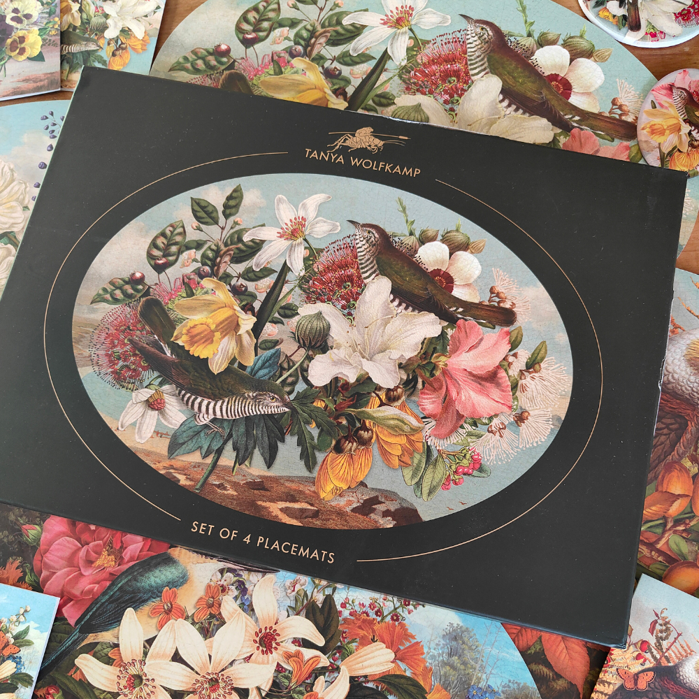 Oval Placemat - Set Of 4 - Vintage Birds