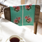 Tea Towel - Vintage Rose Kitchen Green