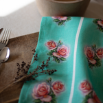 Tea Towel - Vintage Rose Kitchen Green