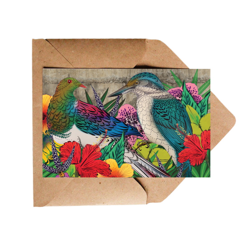 Cards - Kereru, Kingfisher & Brick - 6 Pack