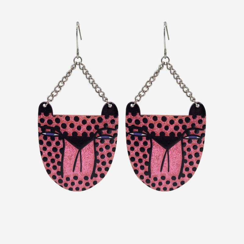Earrings - Cheetah - Pink