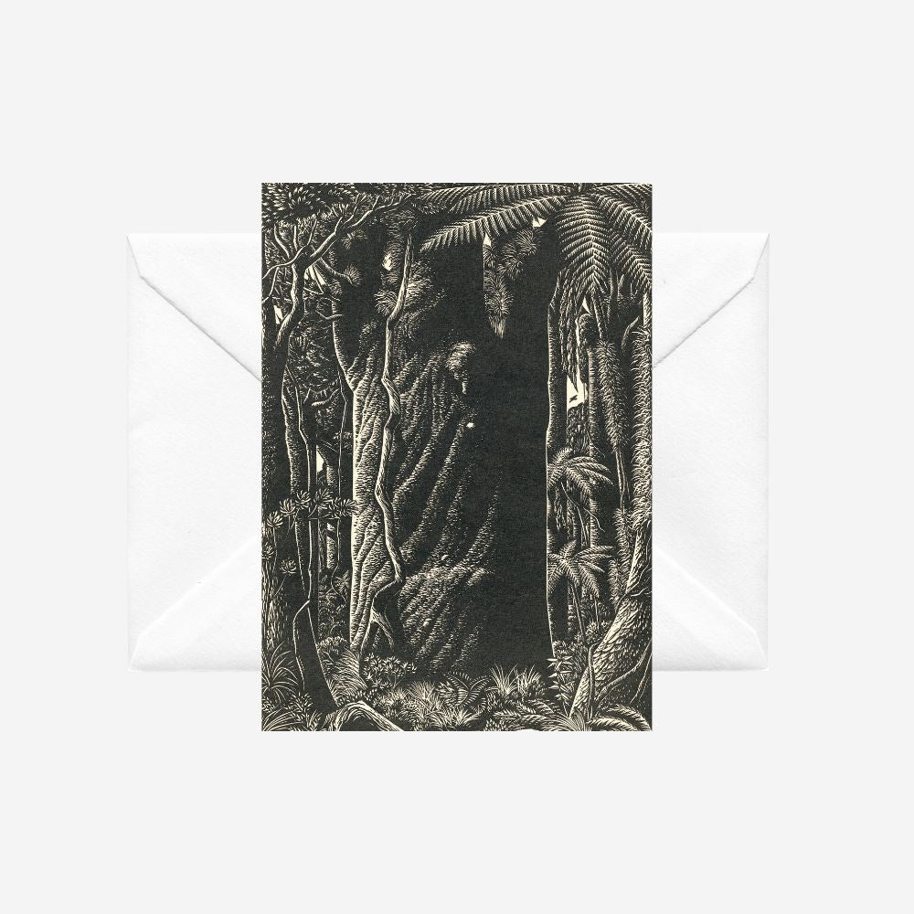 E. Mervyn Taylor - Card - Giant Kauri, Waipoua; 1953